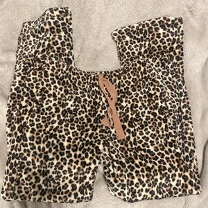Leopard print plush pajama pants